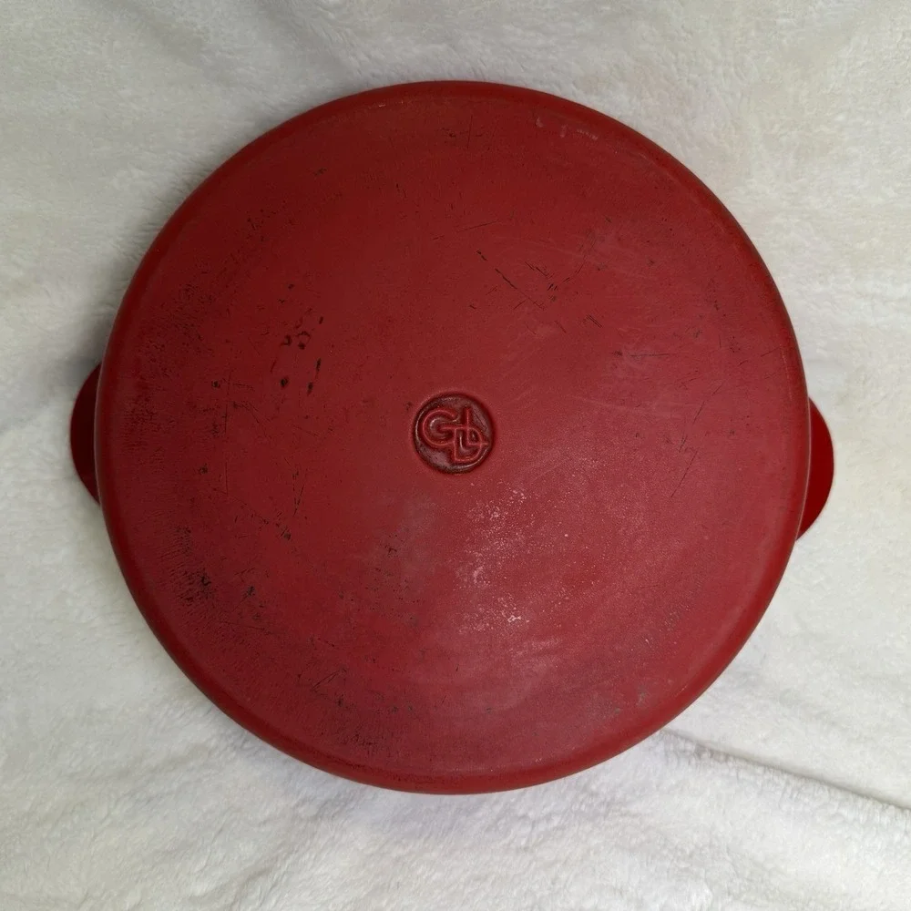Giada De Laurentiis 6qt Dutch Oven Cast Iron Red Double Handles Pre-Owned